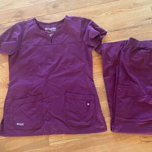 Grey's Anatomy Burgundy Scrub Set